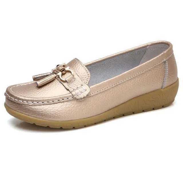 Women Shoes Loafers Genuine Leather