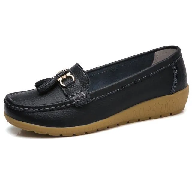 Women Shoes Loafers Genuine Leather