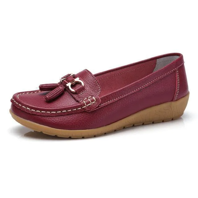 Women Shoes Loafers Genuine Leather
