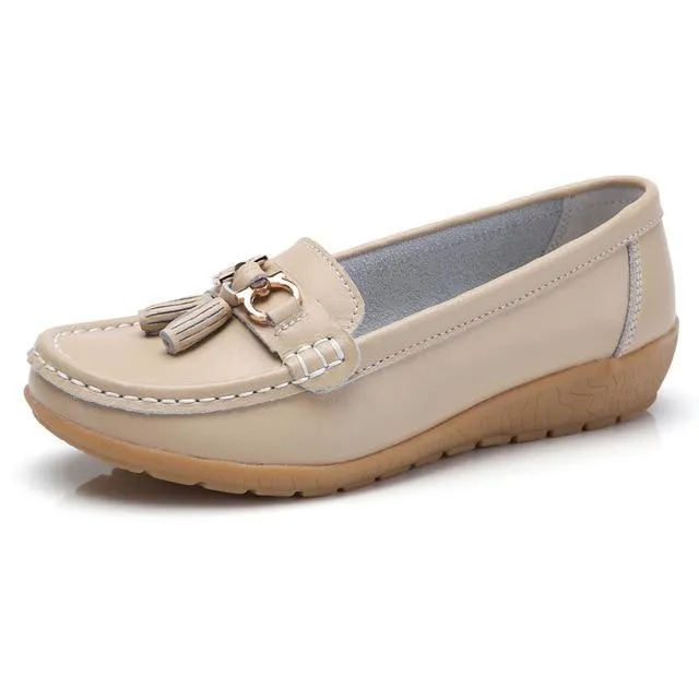 Women Shoes Loafers Genuine Leather