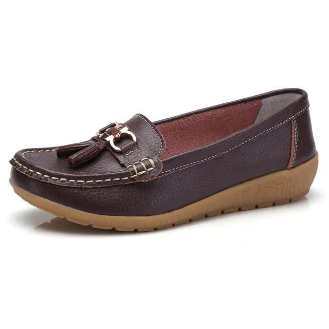 Women Shoes Loafers Genuine Leather