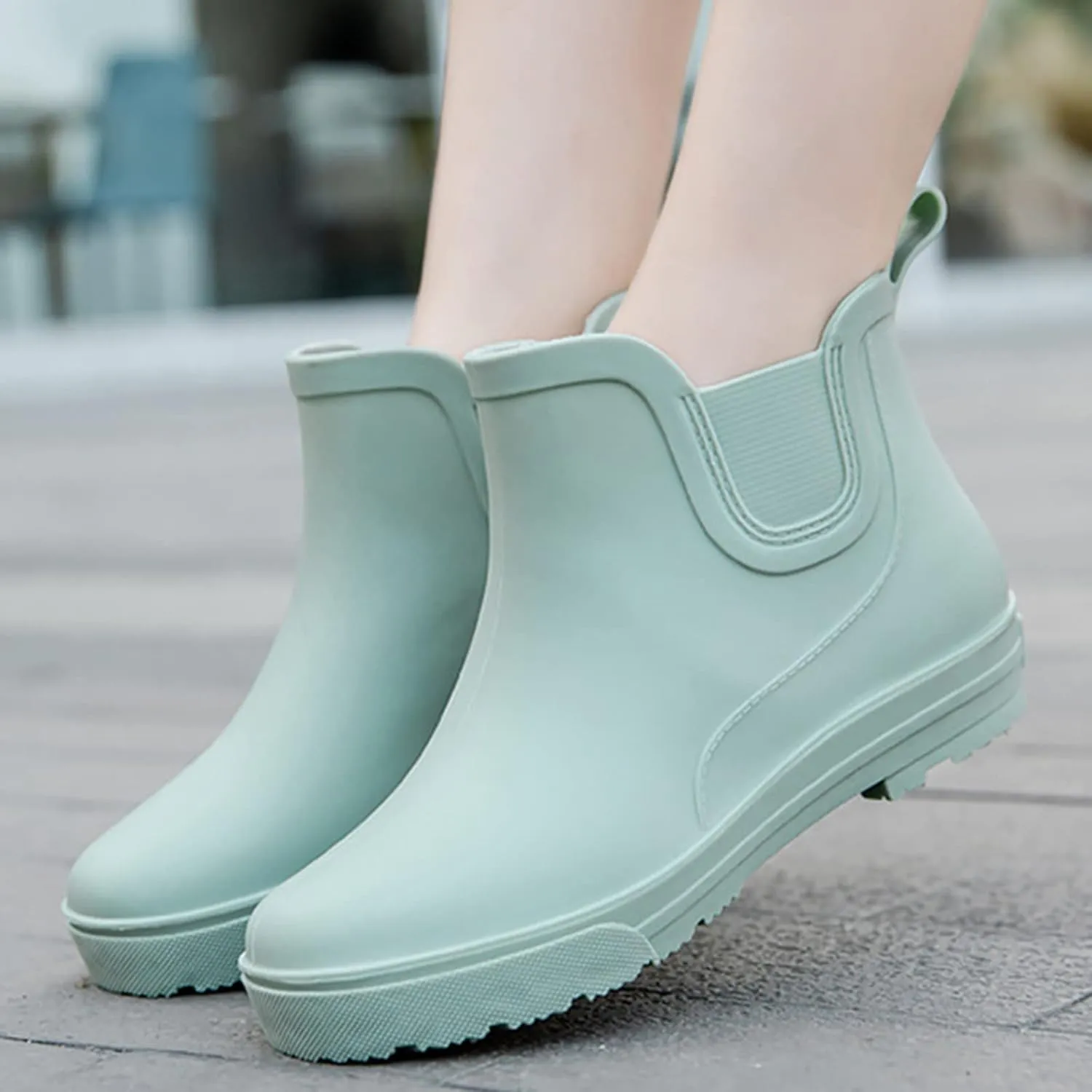 Womens Rain Boots Platform Mens Grounded Footwear Booties Black Slip On Barefoot Shoes Short Rain Boots for Women Waterproof Garden Shoes White Cowgirl Boots