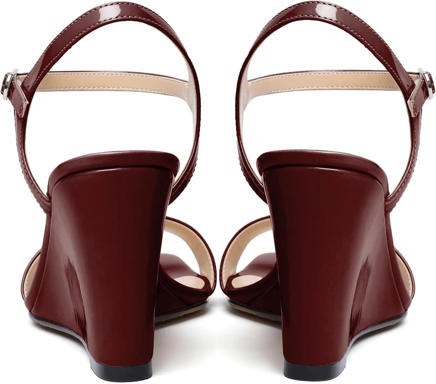 Zamikoo Women's Open Toe sandals 3.5'' Wedge heels Square Toe Slingback Pumps Fashion Dress Shoes Size 5- Size 13