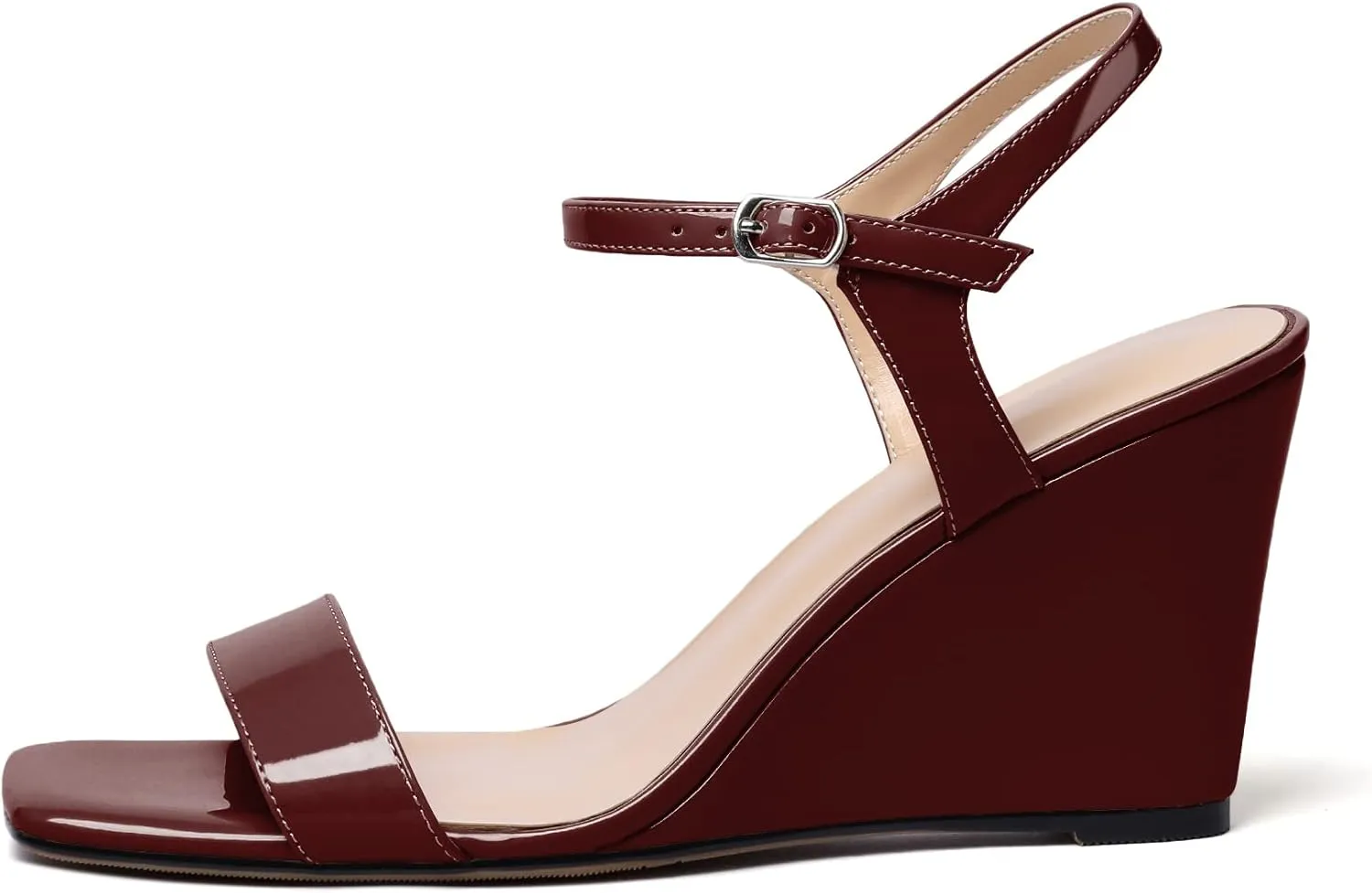 Zamikoo Women's Open Toe sandals 3.5'' Wedge heels Square Toe Slingback Pumps Fashion Dress Shoes Size 5- Size 13