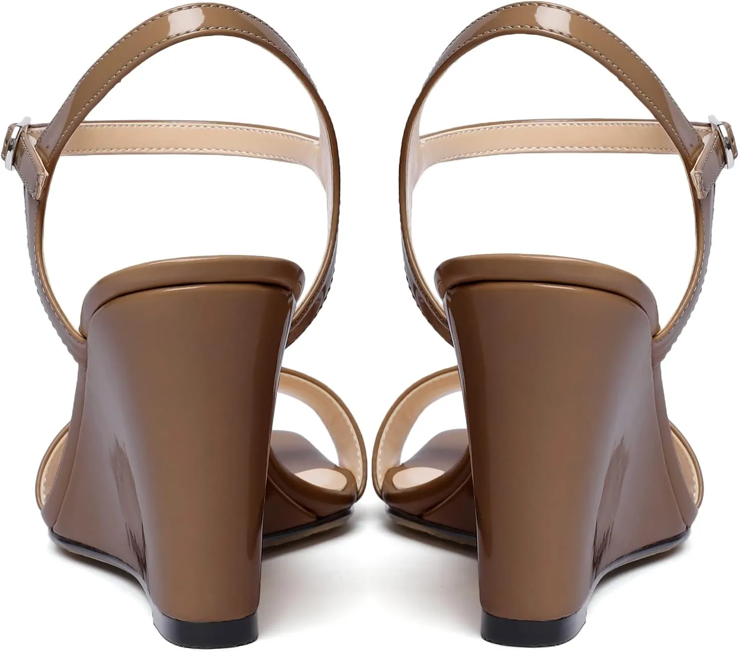 Zamikoo Women's Open Toe sandals 3.5'' Wedge heels Square Toe Slingback Pumps Fashion Dress Shoes Size 5- Size 13