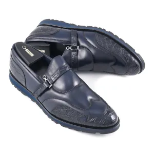 Zilli Crocodile and Calf Monk Strap Loafer