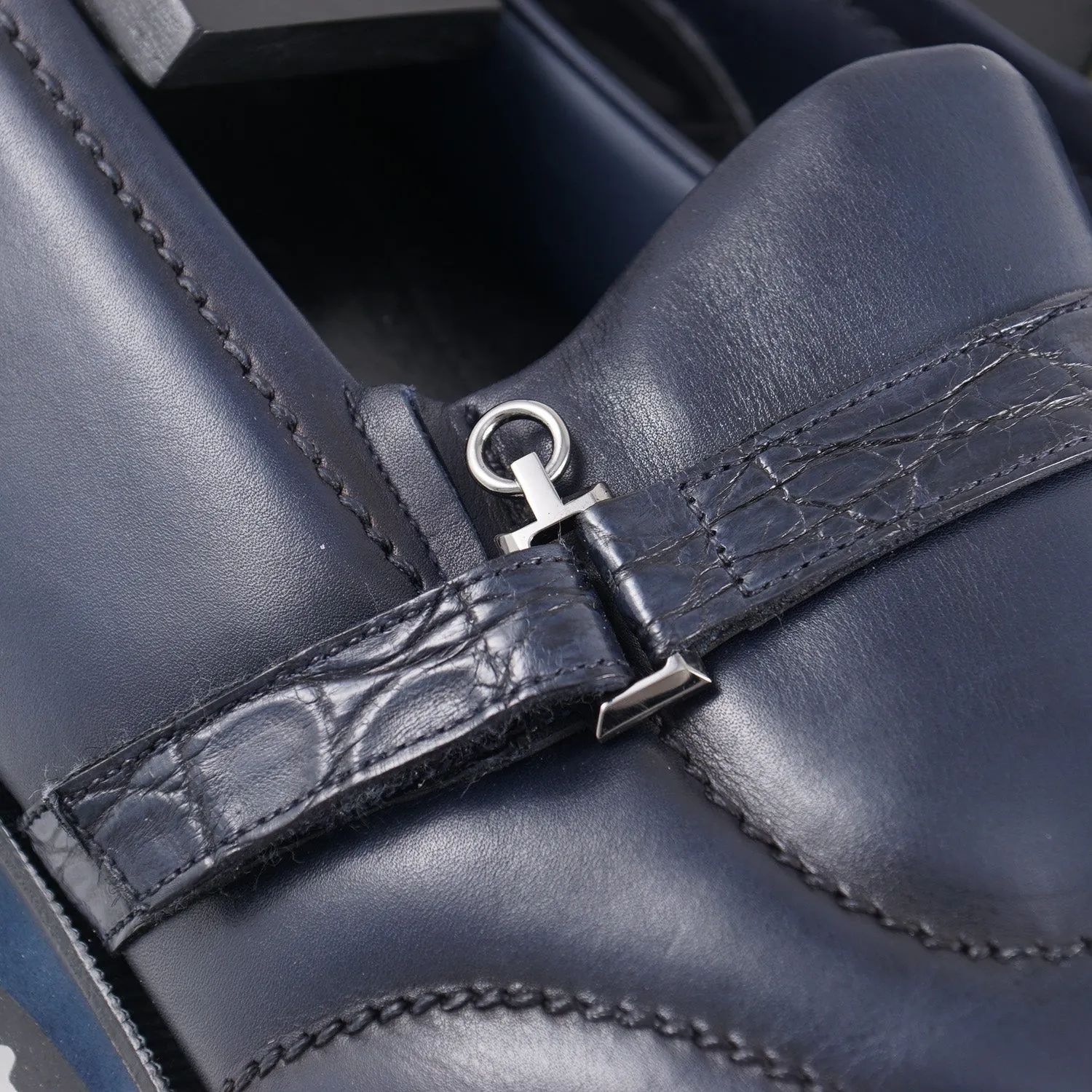 Zilli Crocodile and Calf Monk Strap Loafer